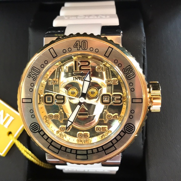 Invicta Star Wars C3PO Gold Face White Band NWT - Picture 2 of 8